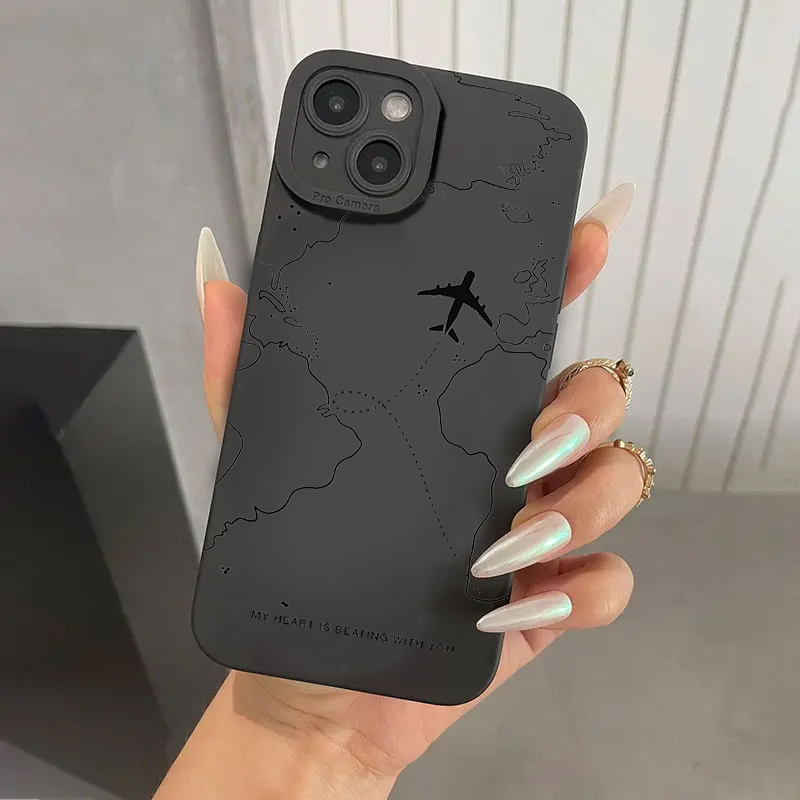 Samsung Galaxy A55 - 여행에서 영감을 받은 비행기 경로 디자인