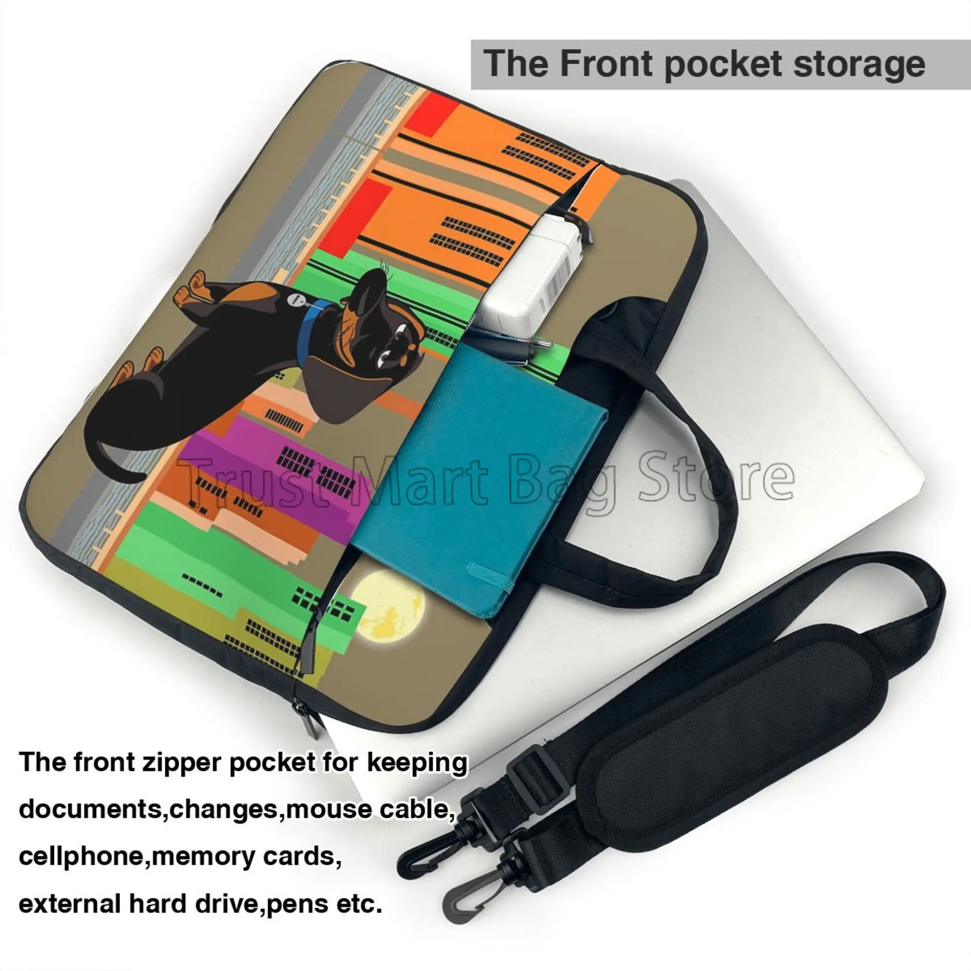 귀여운 닥스훈트 프린트 노트북 운반 가방 케이스 노트북 - Tablet And Accessories Bag 리뷰 및 가격