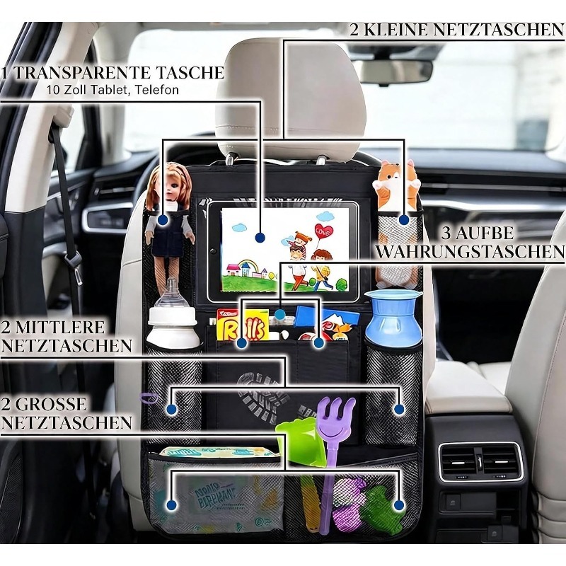 터치스크린 태블릿 홀더와 수납 포켓이 있는 자동차 뒷좌 - Tablet And Accessories Bag 리뷰 및 가격