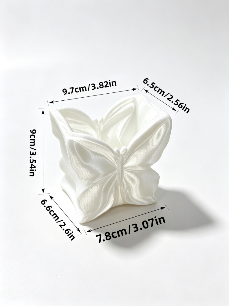 3D 프린팅으로 제작된 나비 모양 펜 홀더, 실크 화이 - Office Table Accessories Unique 리뷰 및 가격