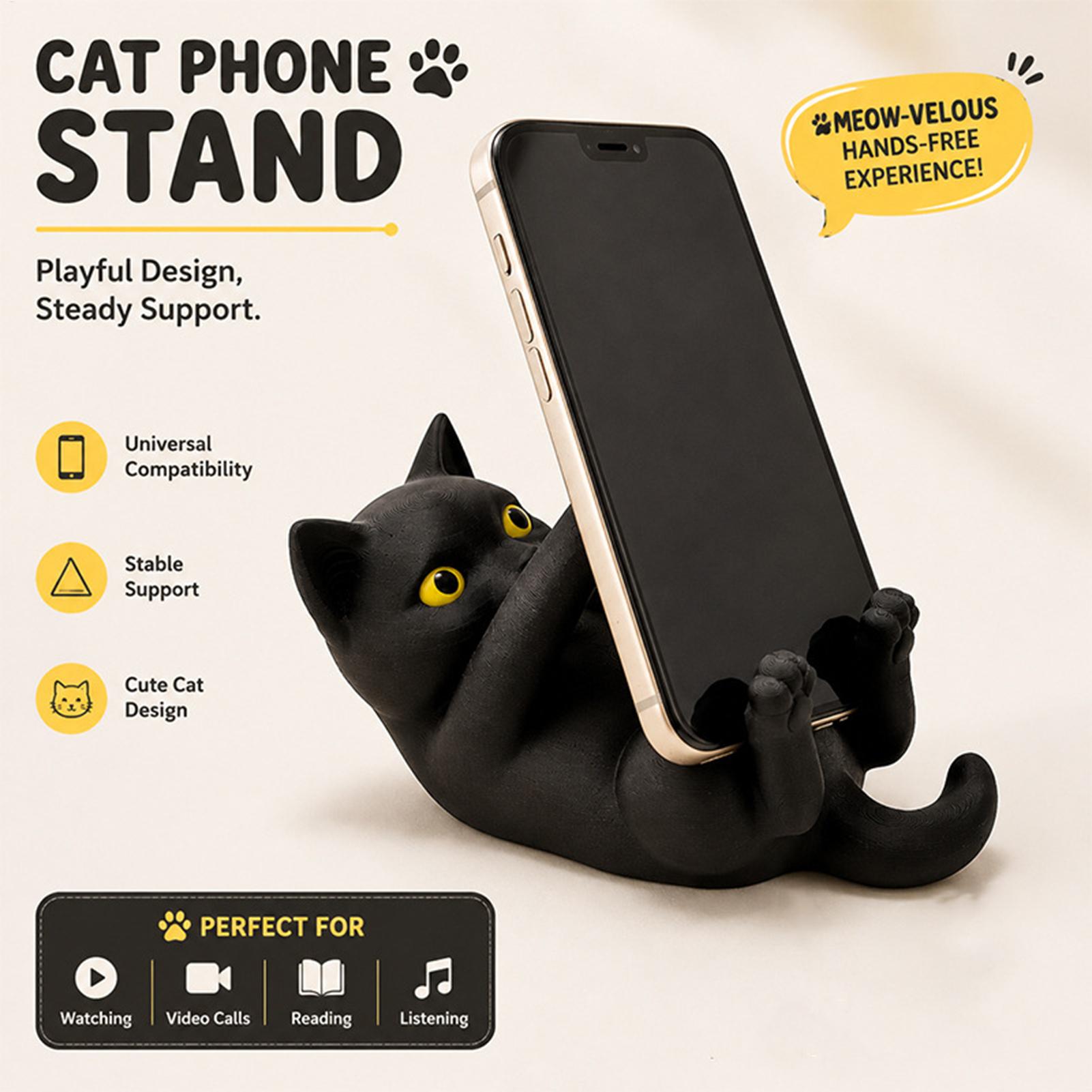고양이 모양의 3D 프린팅 휴대폰 거치대, 장식용으로  - Tablet Accessories 3D Print 리뷰 및 가격