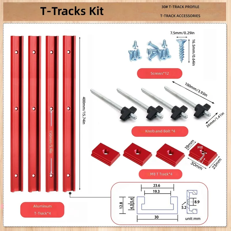 T30 T 슬롯 슬라이더 세트 레드 블루 실버 목공 테 - Tablet Accessories Set 리뷰 및 가격