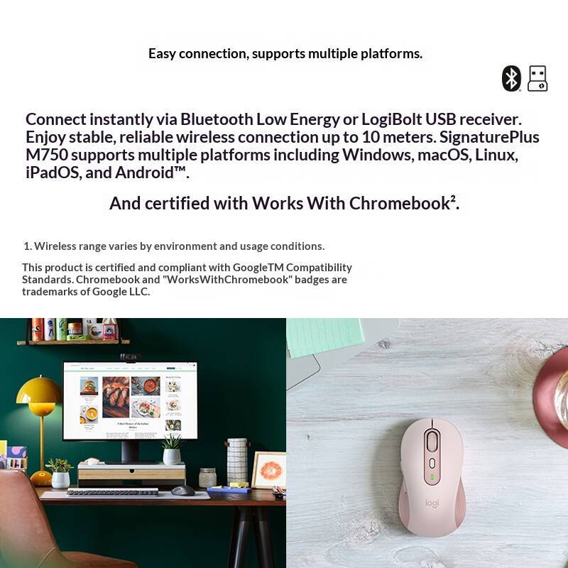 M750 블루투스 마우스 조용한 무소음 클릭 스마트휠  - Logitech Tablet Accessories 리뷰 및 가격