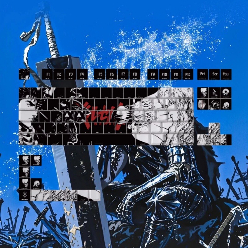 BERSERK 테마 애니메이션 키캡 98 키 기계식 키 - Tablet Accessories Keyboard 리뷰 및 가격