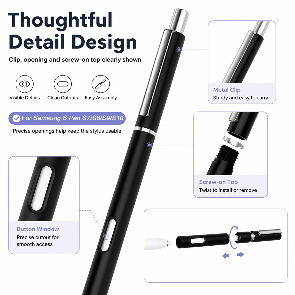 삼성 S펜 S7, S8, S9, S10용 펜 슬리브,  - Tablet Stylus Accessories 리뷰 및 가격